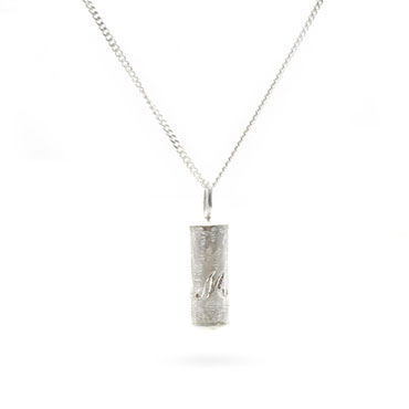 cylinder mourning pendant in silver