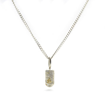small, silver mourning pendant with detail in gold