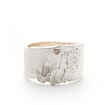 Ring in silver with diamond - Wim Meeussen Antwerp