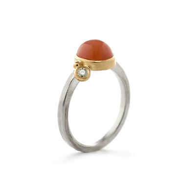 Bague en argent avec opale de feu - Wim Meeussen Anvers