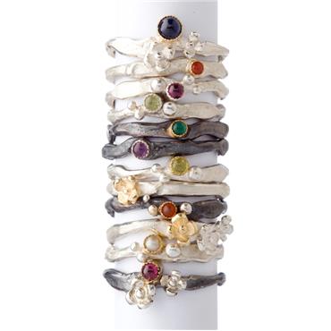 Silver rings with (semi-) precious stones