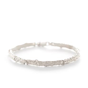 Rough-textured bracelet in silver