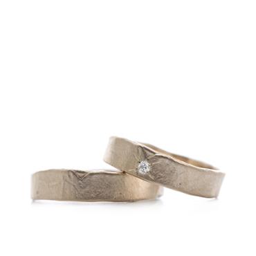 Bagues de mariage fine en or blanc avec diamants - Wim Meeussen Anvers