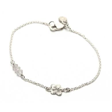 Silver bracelet with flower - Wim Meeussen Antwerp