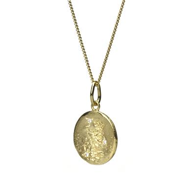 Pendant in yellow gold with diamonds