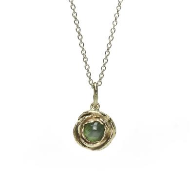 pendant in white gold with tourmaline in rose