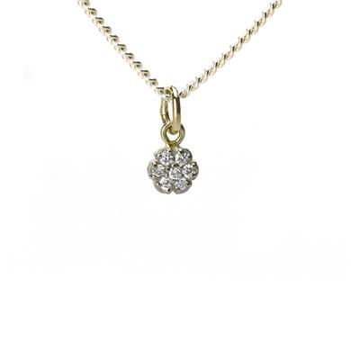 Klein rosette hangertje met diamanten