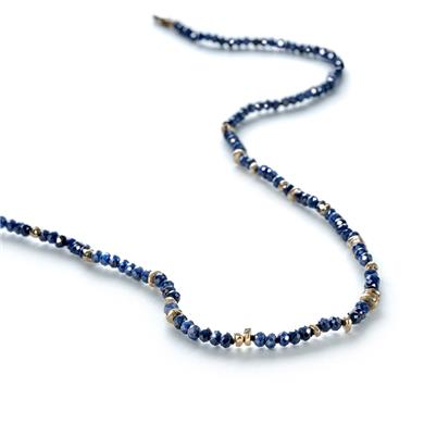 Collier avec saphir et or blanc