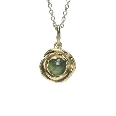 hanger in wit goud met toermalijn in roosje