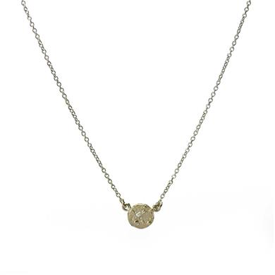 Disc between necklace with diamond