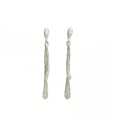 Long earrings in silver - Wim Meeussen Antwerp