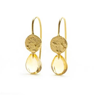 Earrings with citrine - Wim Meeussen Antwerp