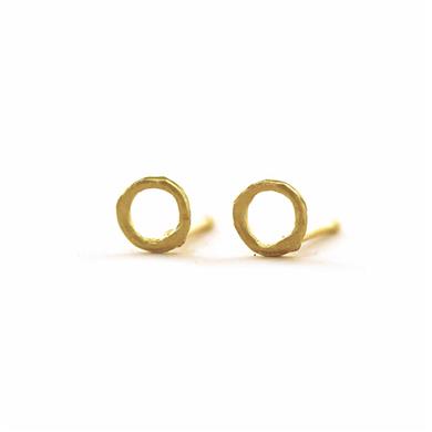 Round gold earrings