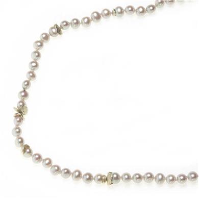 Collier de perles avec détails en argent - Wim Meeussen Anvers