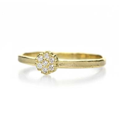 bague de fiançailles avec diamant serti de fleurs - Wim Meeussen Anvers