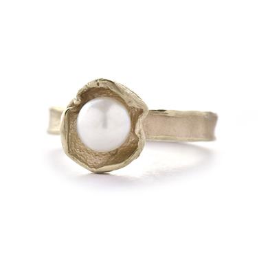 Ring with large freshwater pearl