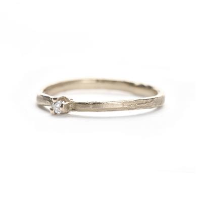 Fine ring with diamond and subtle structure - Wim Meeussen Antwerp