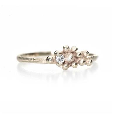 Bague de fiançailles de fins détails avec diamant - Wim Meeussen Anvers