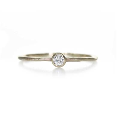 Bague fine en or avec diamant - Wim Meeussen Anvers