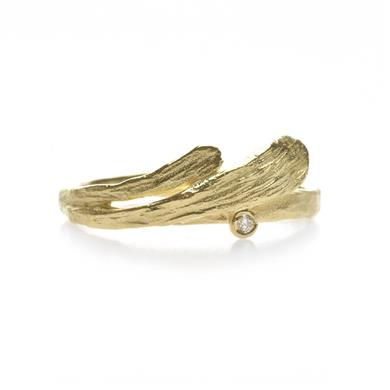 Ring with petals and diamond - Wim Meeussen Antwerp