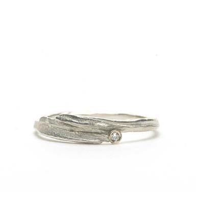 Bague en argent avec un diamant - Wim Meeussen Anvers