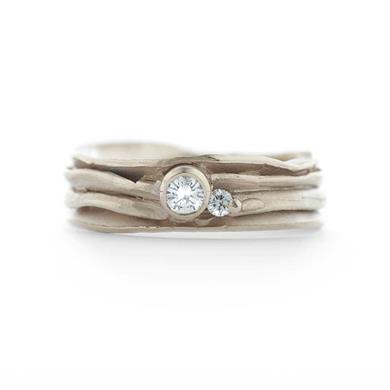 Bague fine en or avec diamants - Wim Meeussen Anvers
