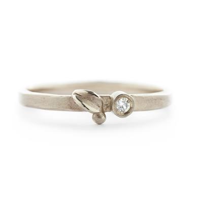 Bague étroite avec une petite feuille - Wim Meeussen Anvers