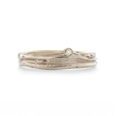 BAGUE avec structure et DIAMANT DÉCENTRÉ - Wim Meeussen Anvers