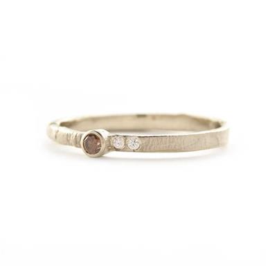 Bague fine avec diamant brun - Wim Meeussen Anvers