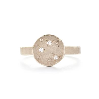 Bague en or avec disque rond - Wim Meeussen Anvers
