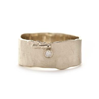 Ring in white gold with diamond - Wim Meeussen Antwerp