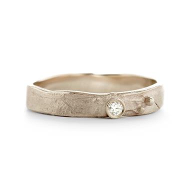 Engagement ring in white gold with detail - Wim Meeussen Antwerp
