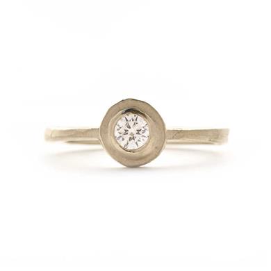 Bague de fiançailles avec diamant sertissage rond - Wim Meeussen Anvers