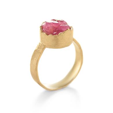 Ring with cobalt calcite agate - Wim Meeussen Antwerp