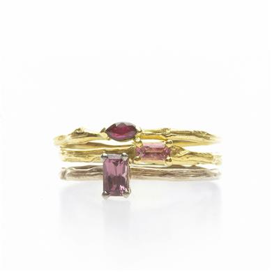 Unique stacking rings with (semi-) precious stones