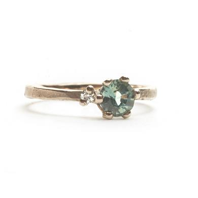 Fine ring with pink tourmaline and diamond - Wim Meeussen Antwerp