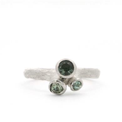 Ring in silver with colored stones - Wim Meeussen Antwerp