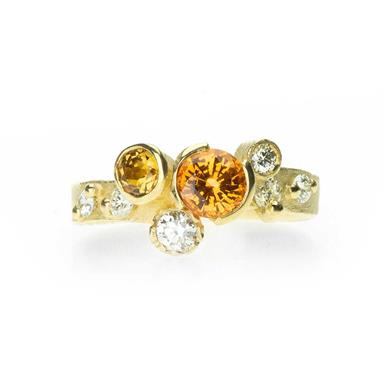 Festive ring with (semi-) precious stones - Wim Meeussen Antwerp