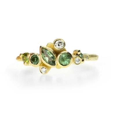 Festive ring with (semi-) precious stones - Wim Meeussen Antwerp