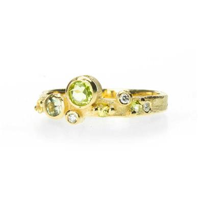 Festive ring with (semi-) precious stones - Wim Meeussen Antwerp