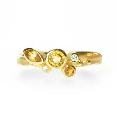 Festive ring with (semi-) precious stones - Wim Meeussen Antwerp