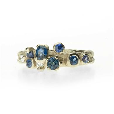 Festive ring with (semi-) precious stones - Wim Meeussen Antwerp