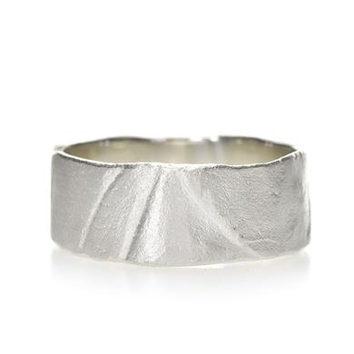 Wide matte men's ring