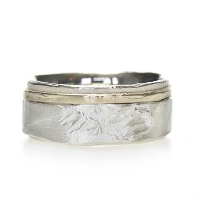 Bague pour homme brute avec détail en or - Wim Meeussen Anvers