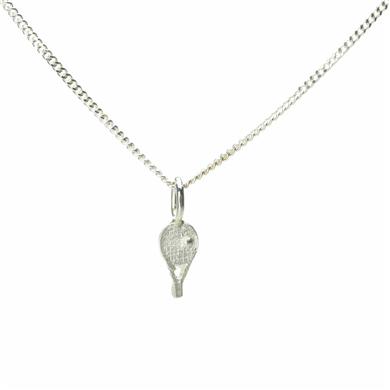 Silver childrens pendant - tennis racket