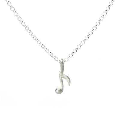 Silver children's pendant - music note - Wim Meeussen Antwerp