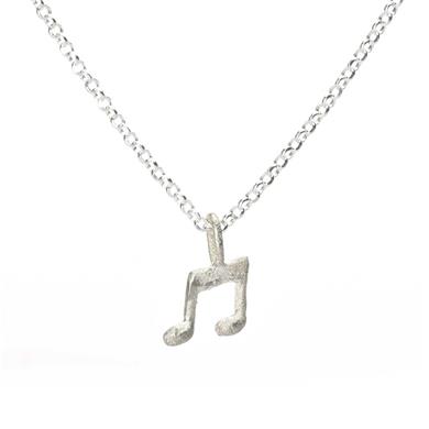 Silver children's pendant - music note double - Wim Meeussen Antwerp