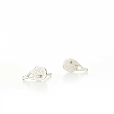 Boucles d'oreilles enfant argent - Raquette - Wim Meeussen Anvers