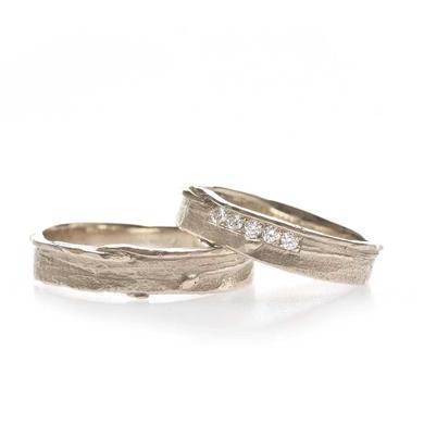 narrow organic wedding rings