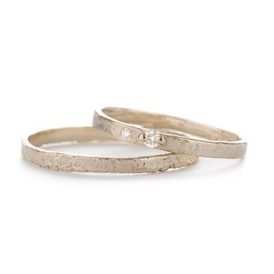 Fine textured wedding rings